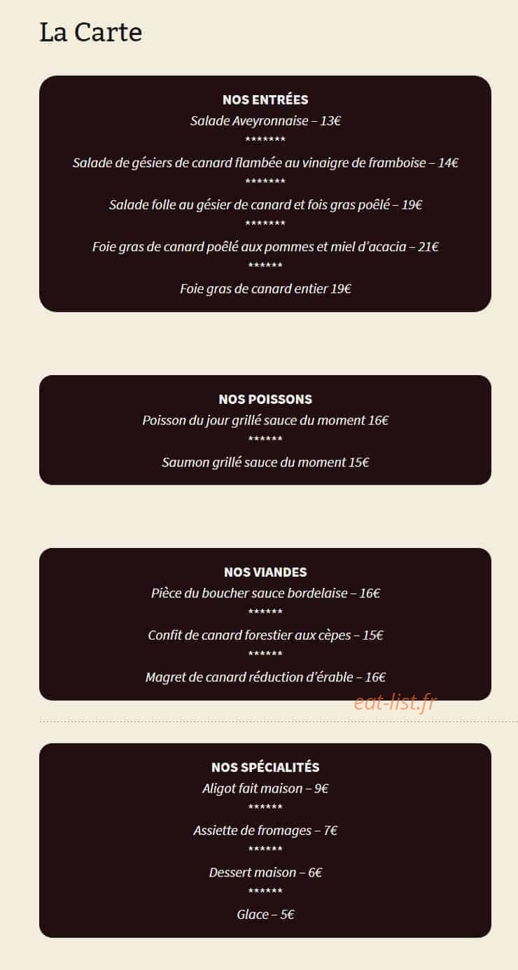 Auberge de la Castille — carte page 3