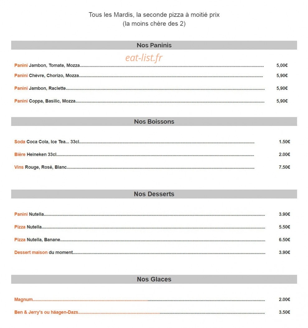 Giulina Pizza — carte page 3