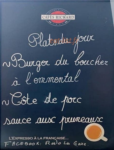 Resto La Gare — carte page 1