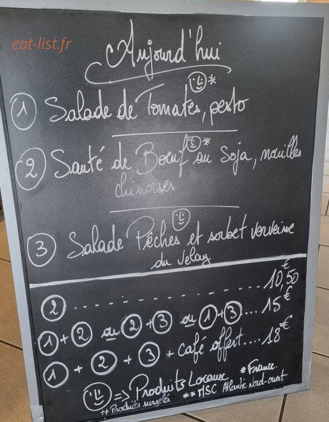 La Brasserie des Cornières — carte page 1