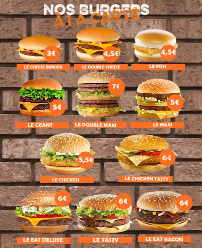 Burger Eat — carte page 2