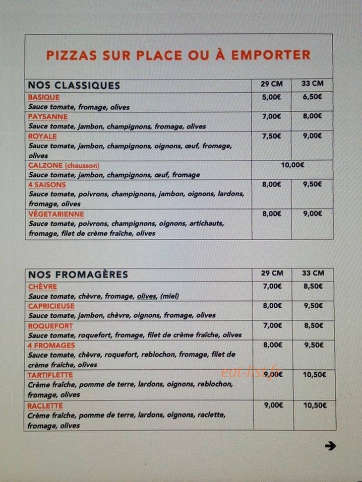 La Fringale — carte page 5