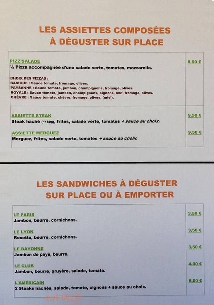 La Fringale — carte page 2