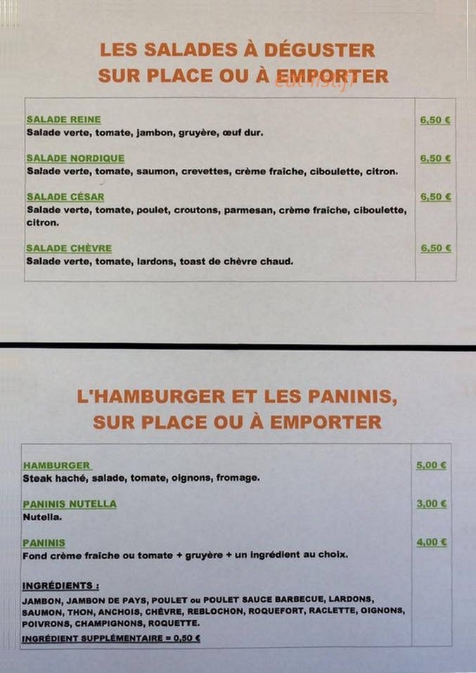 La Fringale — carte page 3