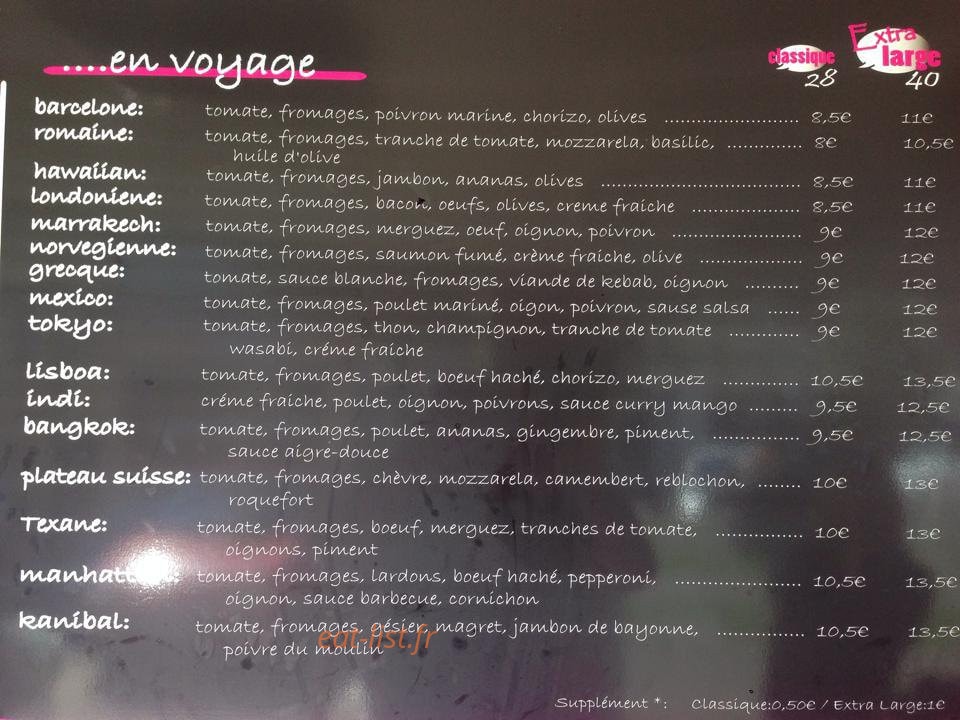 Mundo pizza — carte page 2