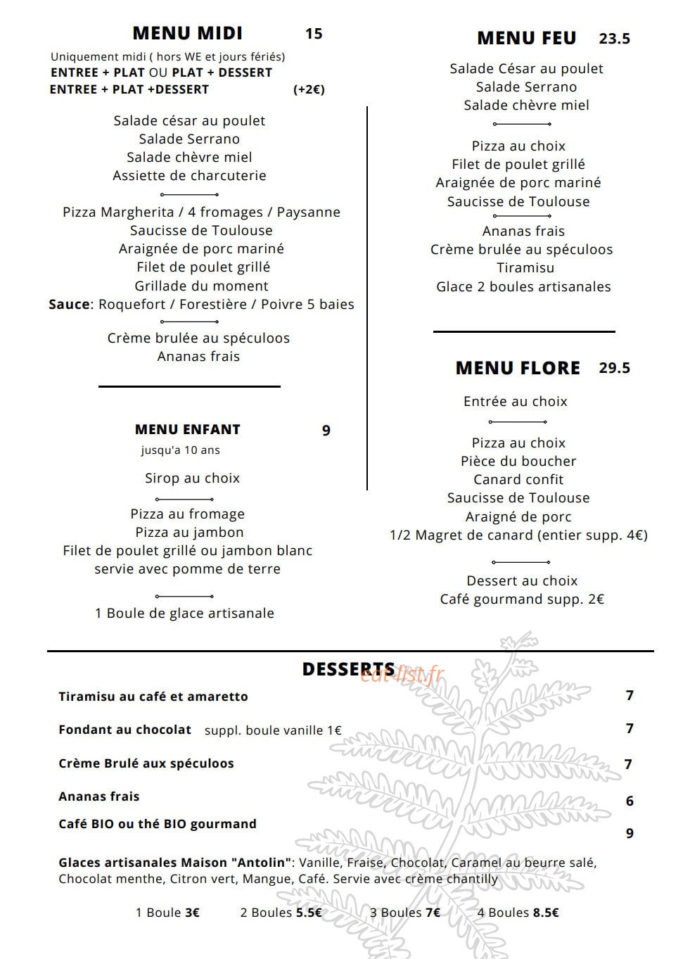 Feu & Flore — carte page 2