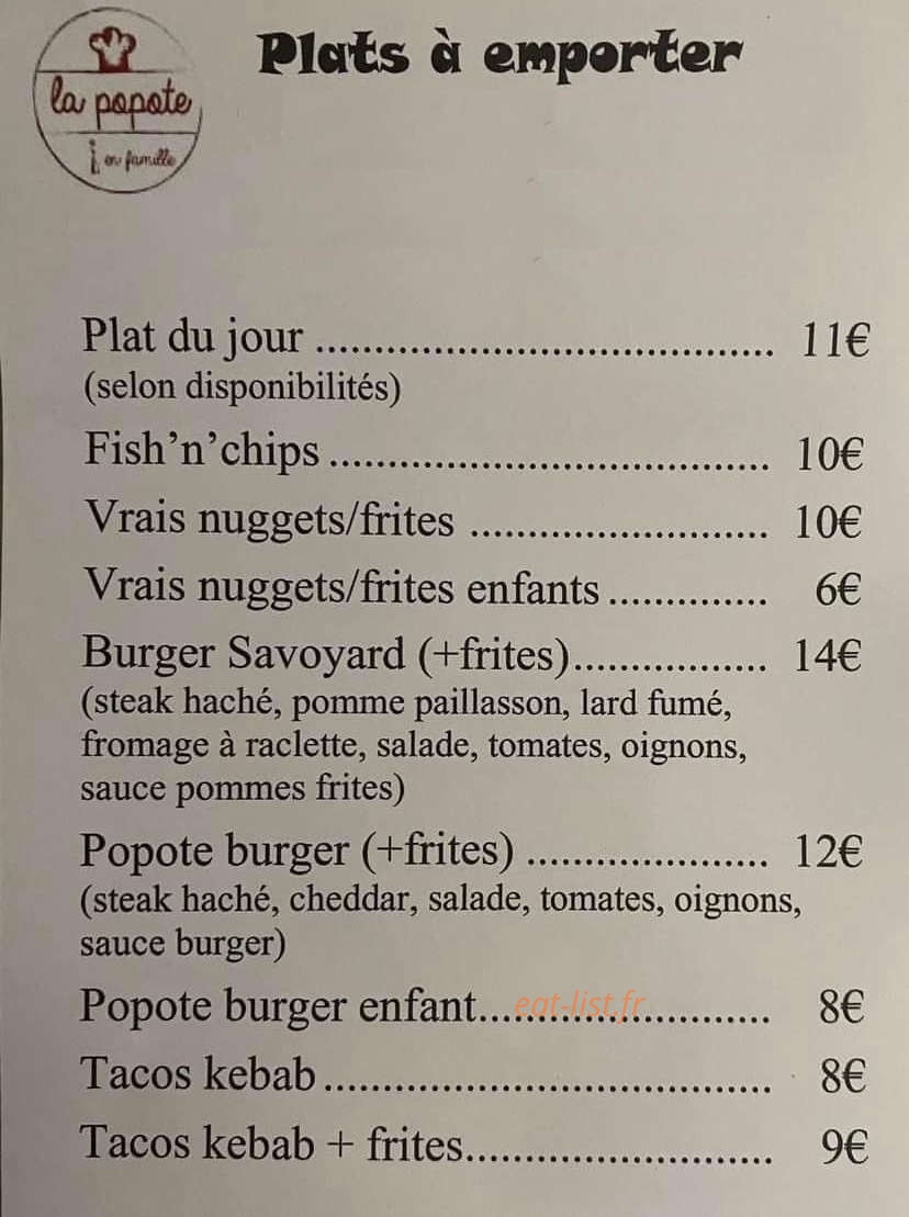 La popote en famille — carte page 1