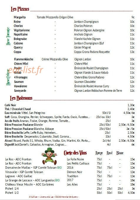 O'Sullivan — carte page 2