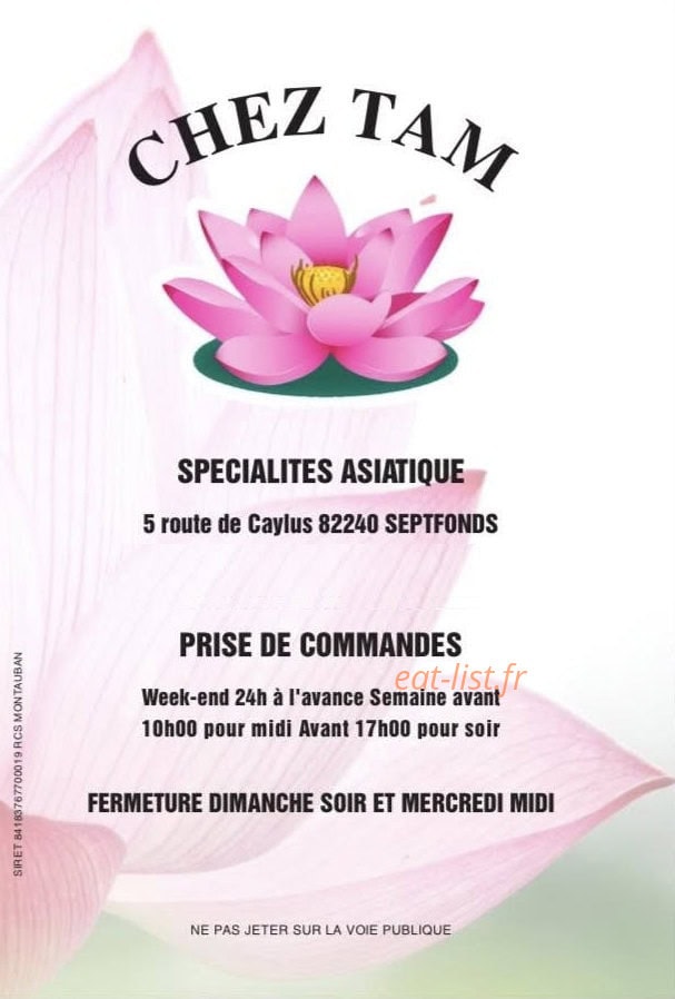 Chez Tam — carte page 1