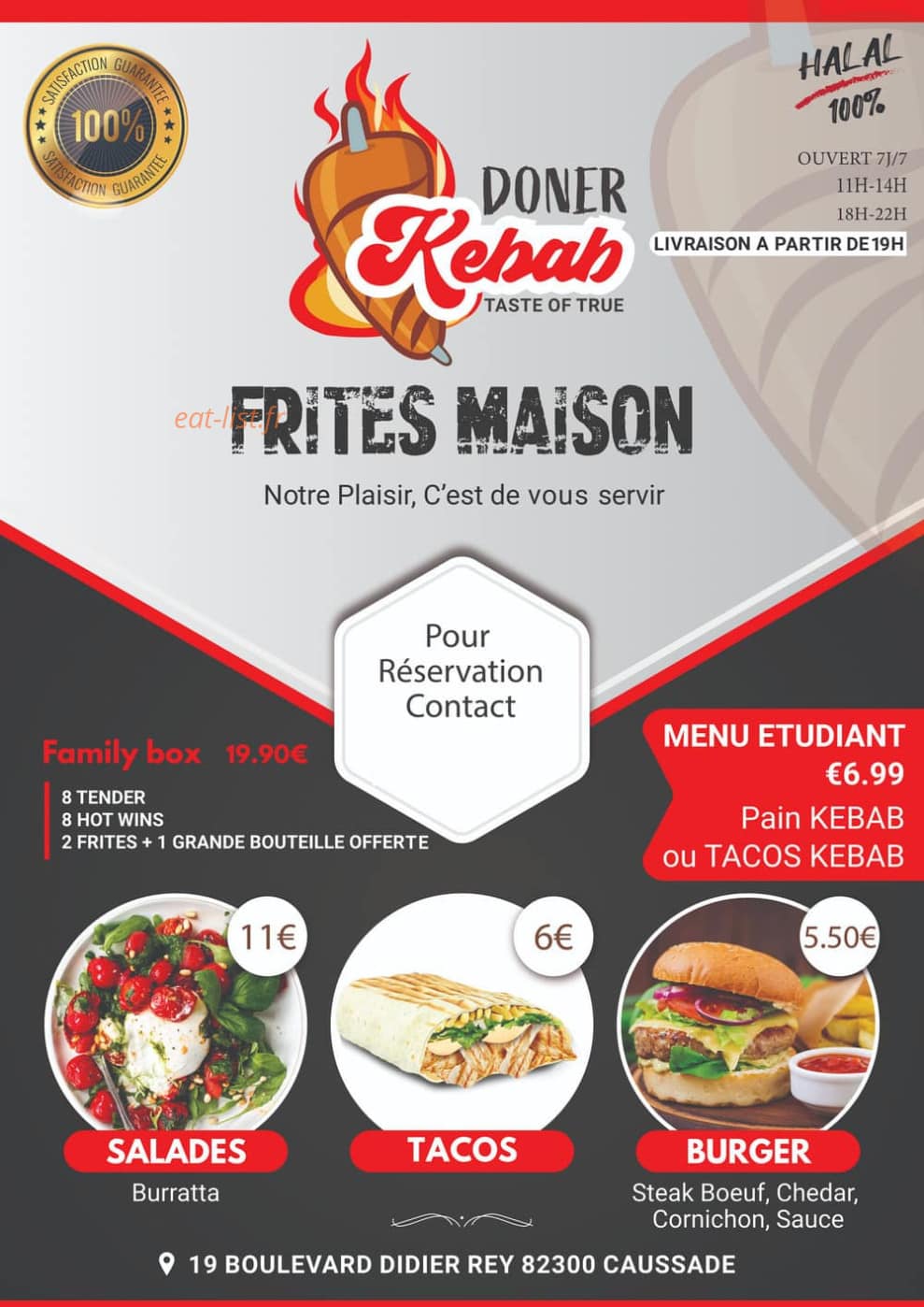 Doner Kebab — carte page 1