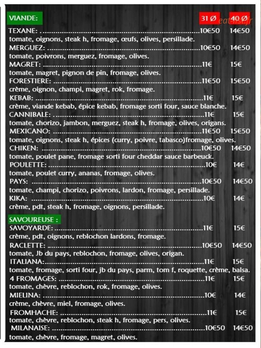 Famous Pizza — carte page 3