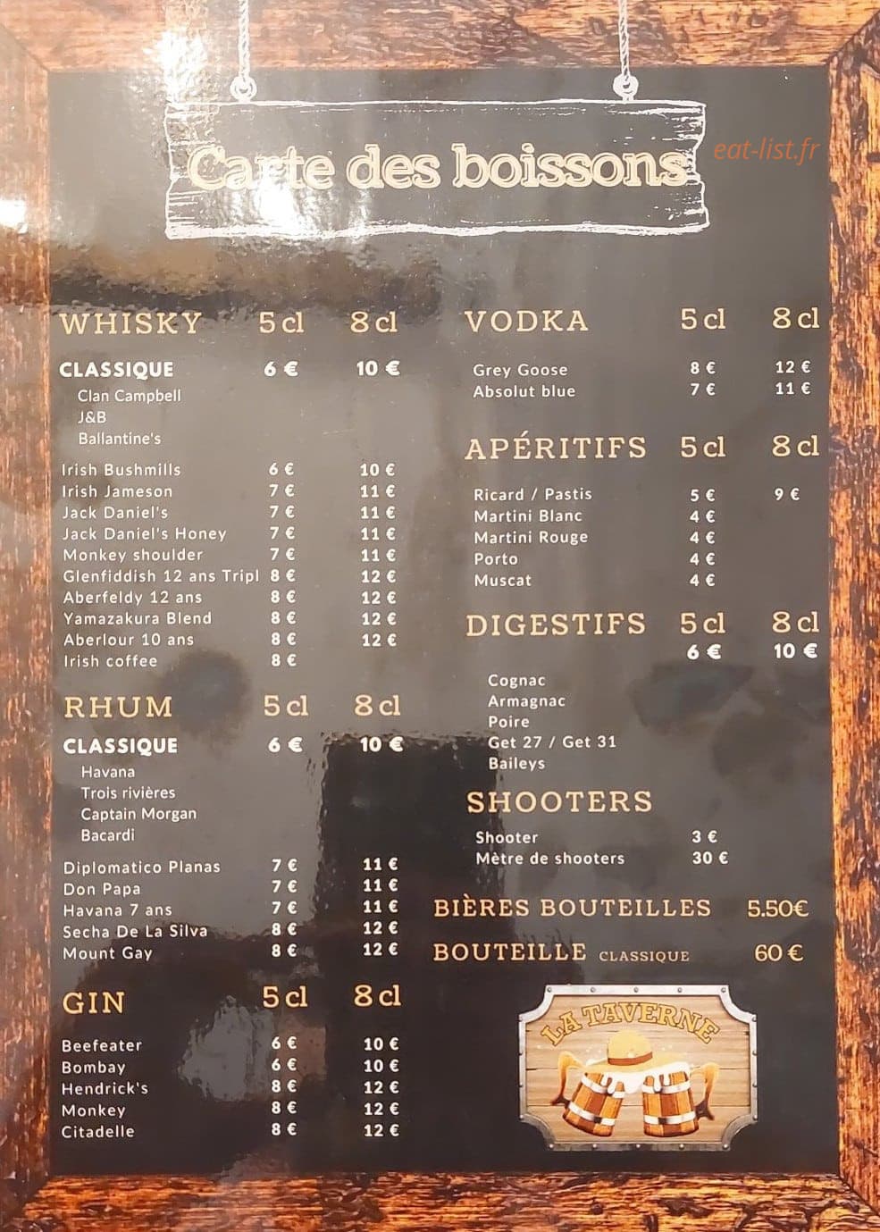 La Taverne — carte page 2