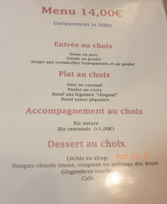 Le Saïgon — carte page 1