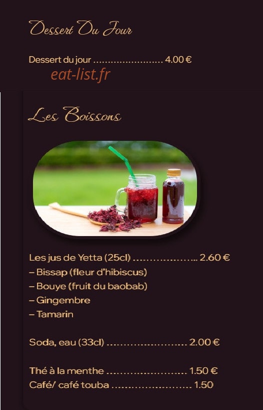 Les Délices de Yetta — carte page 3