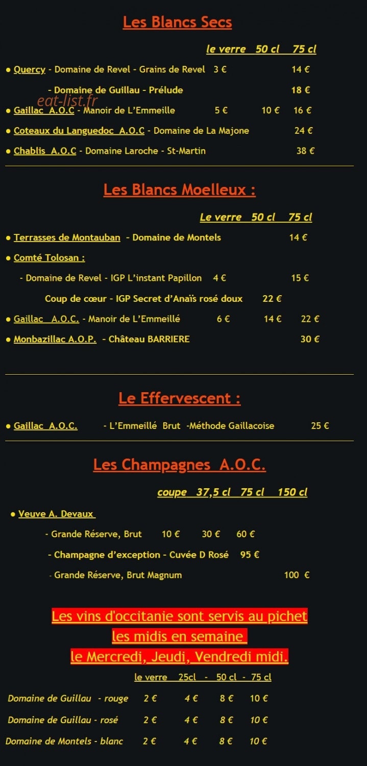 L' Auberge Des Hirondelles — carte page 12