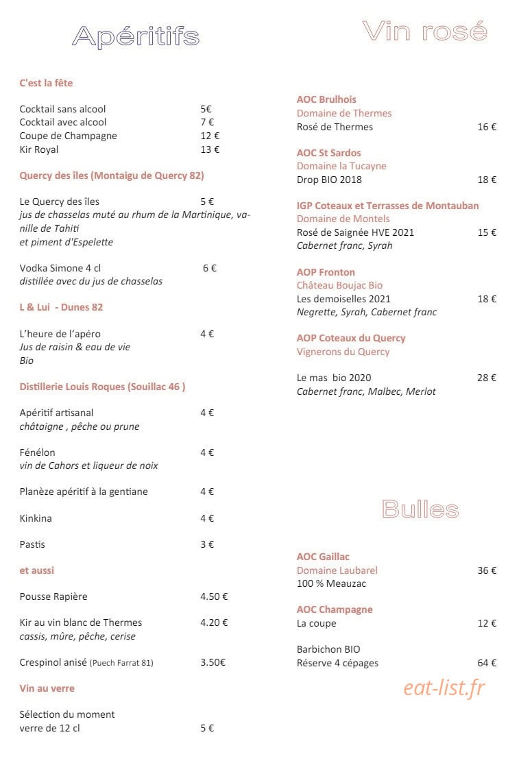 Iris Café — carte page 4
