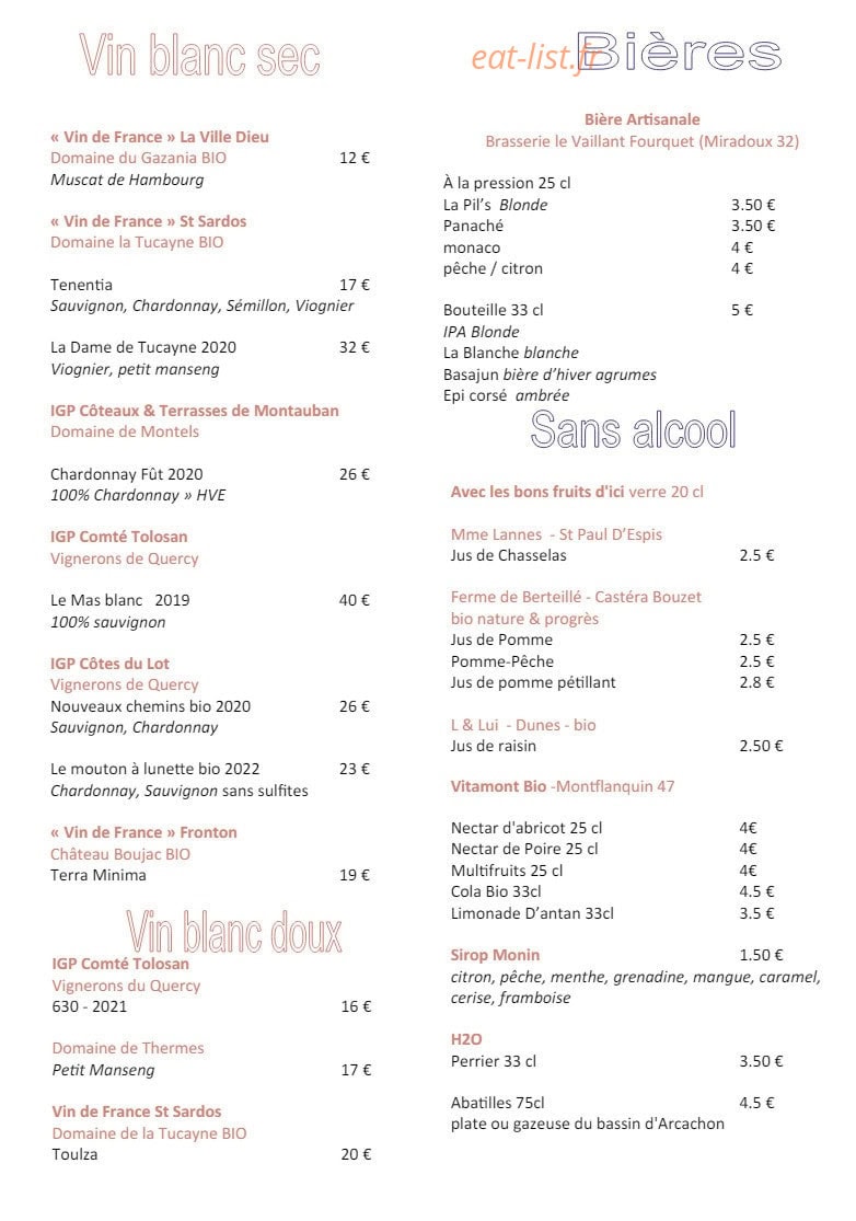 Iris Café — carte page 5