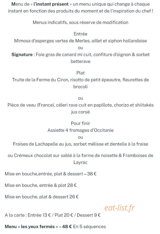 Iris Café — carte page 1