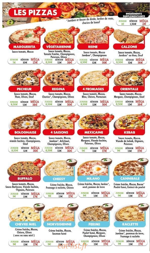 Habben's Pizza — carte page 2