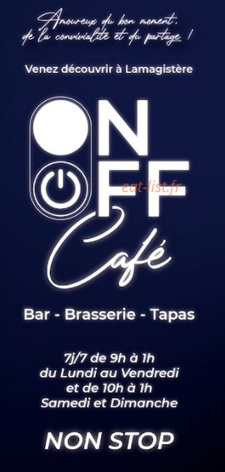On Off café — carte page 1
