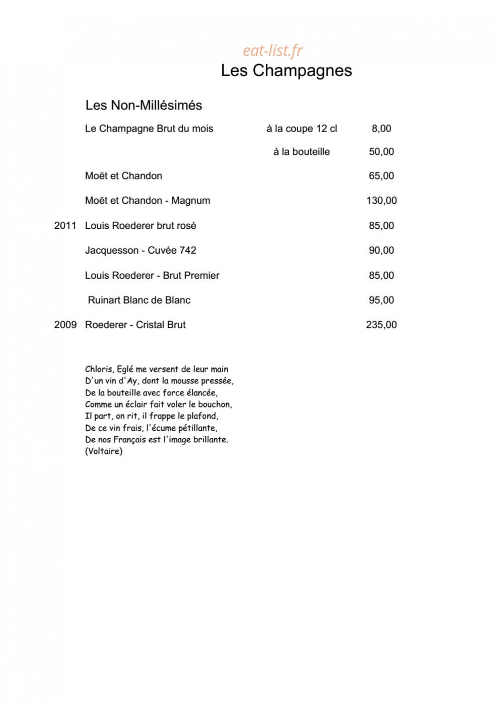 La Table de Michèle — carte page 5