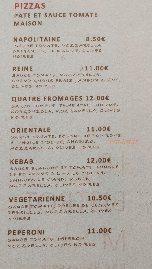 Le Bistrot M — carte page 3