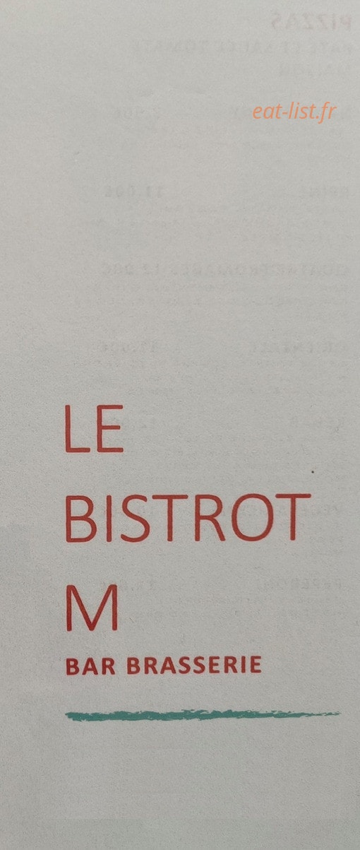 Le Bistrot M — carte page 1
