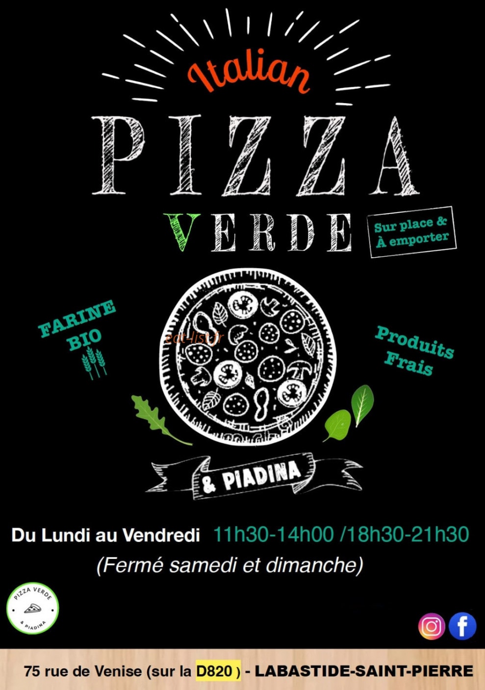 Pizza Verde — carte page 1