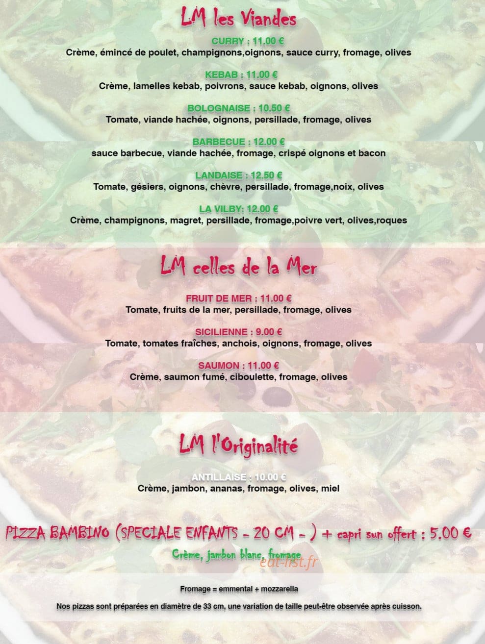 LM mes Pizzas — carte page 2