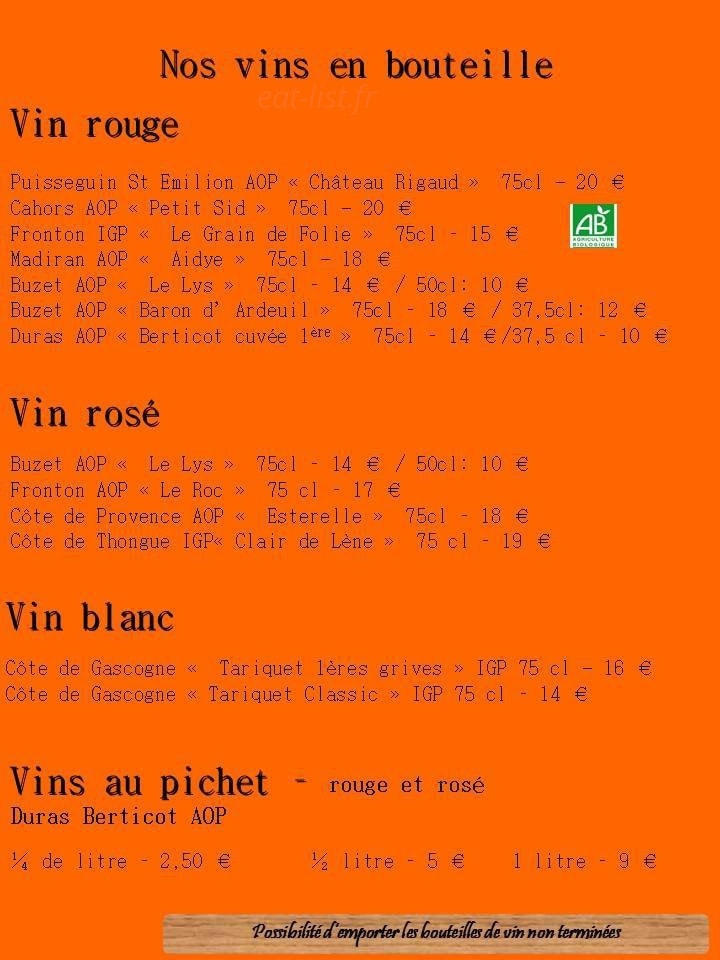 Indus' Café — carte page 11