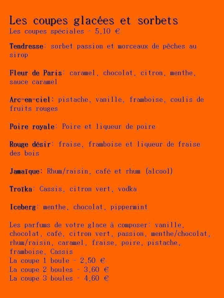 Indus' Café — carte page 10