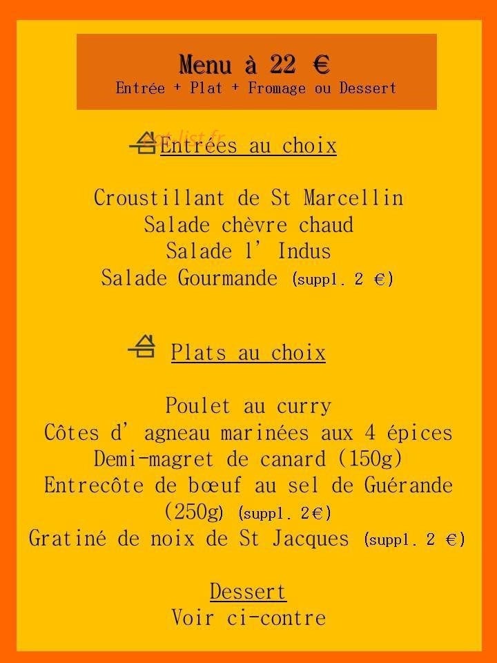 Indus' Café — carte page 8