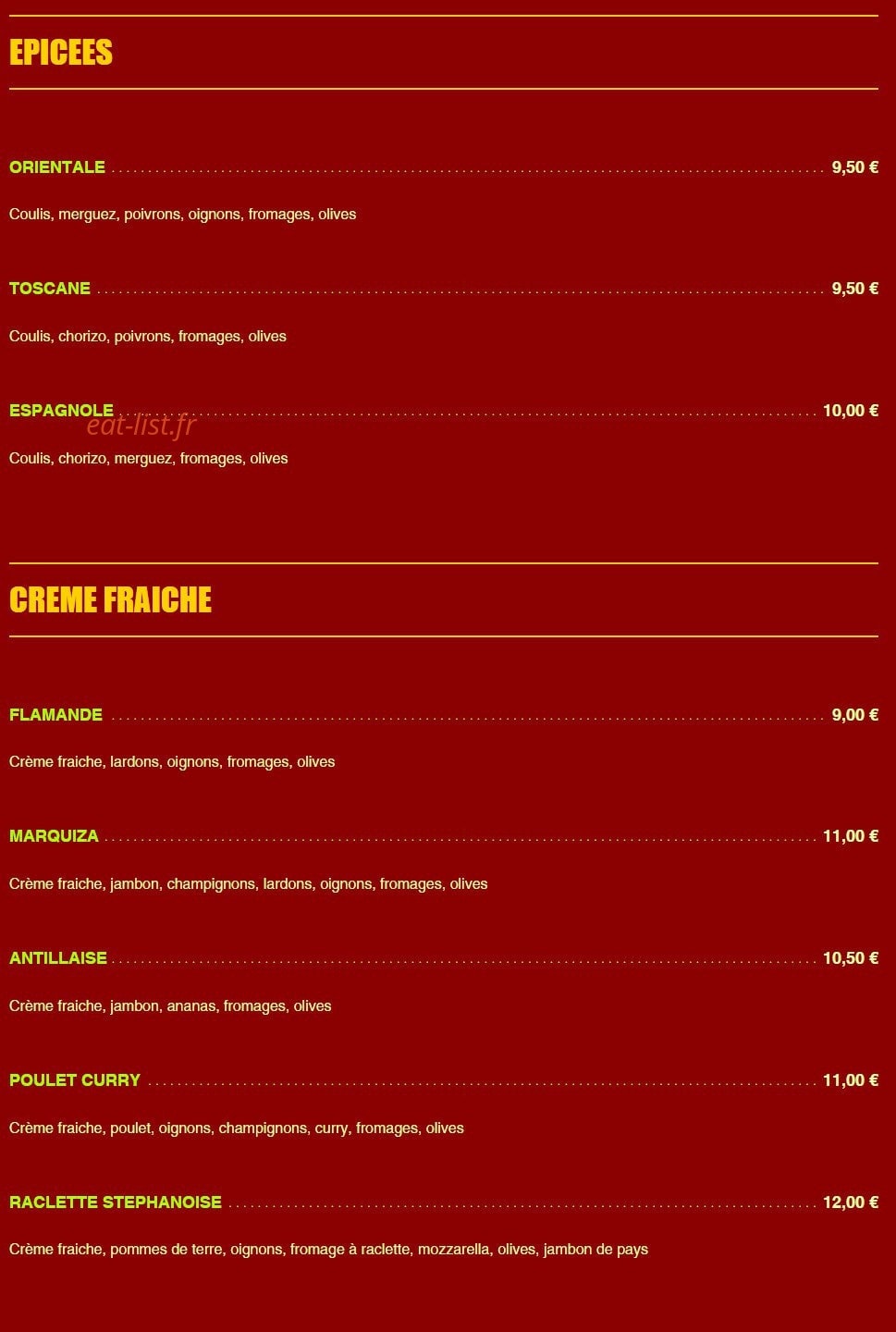 Pizza Borgia — carte page 3