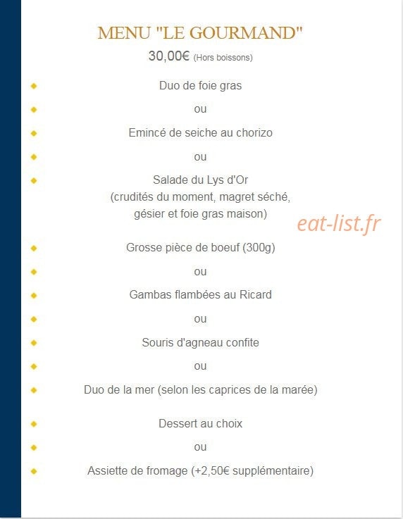 Aux Lys D'Or — carte page 5