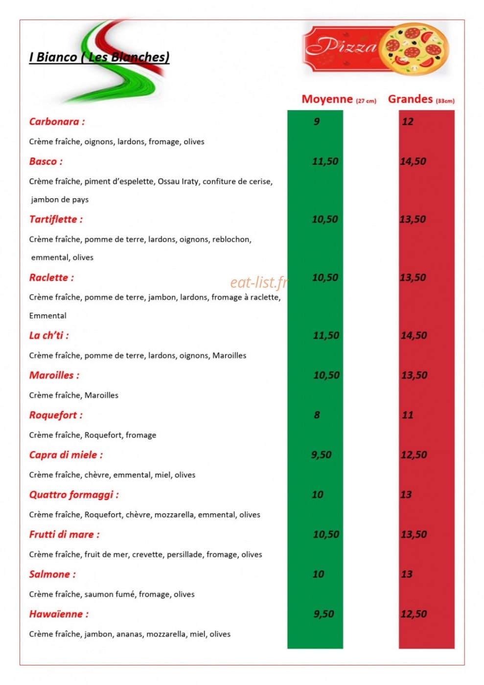 Autentica pizza — carte page 2