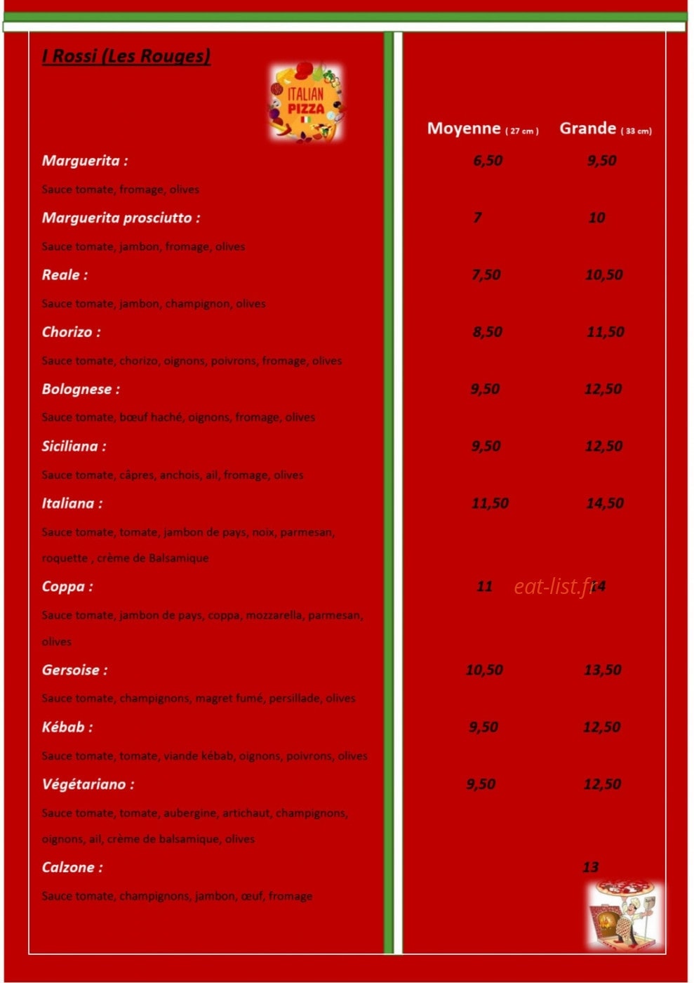 Autentica pizza — carte page 3