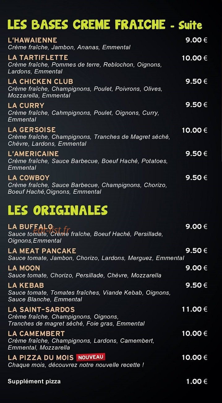 Pizza Saint Sardos — carte page 2