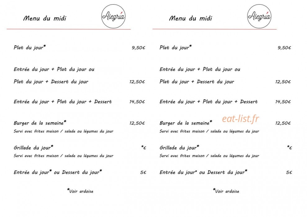Alegría — carte page 1