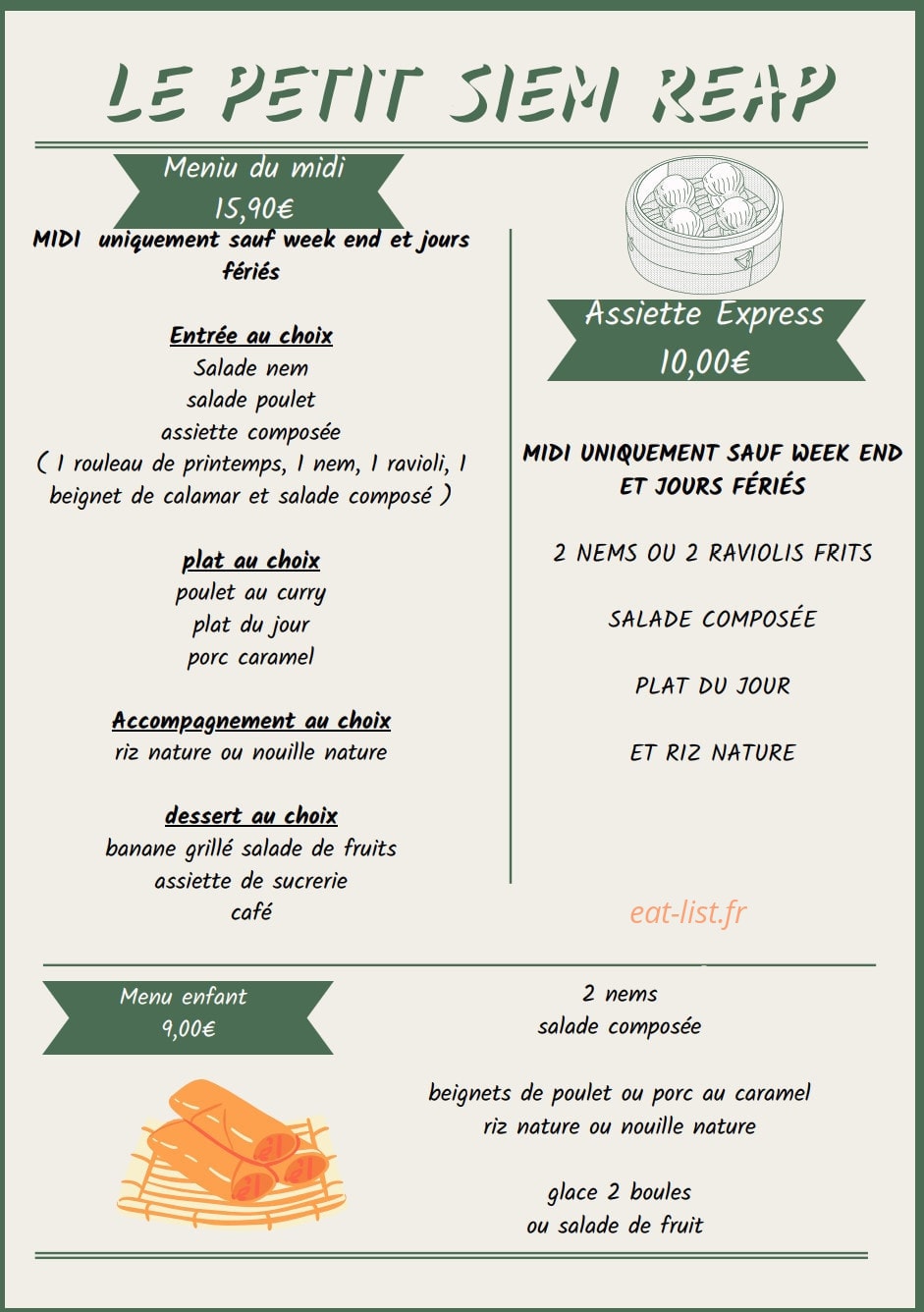 Le Petit Siem Reap — carte page 9
