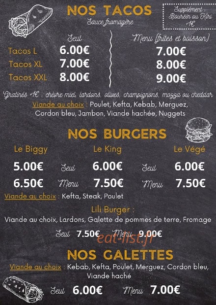 Lili Food — carte page 2
