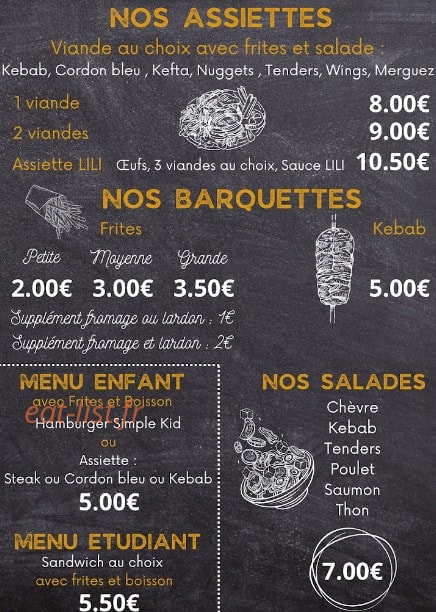 Lili Food — carte page 3