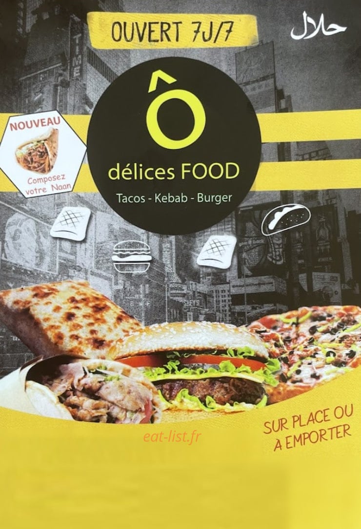 Ô Délices food — carte page 1