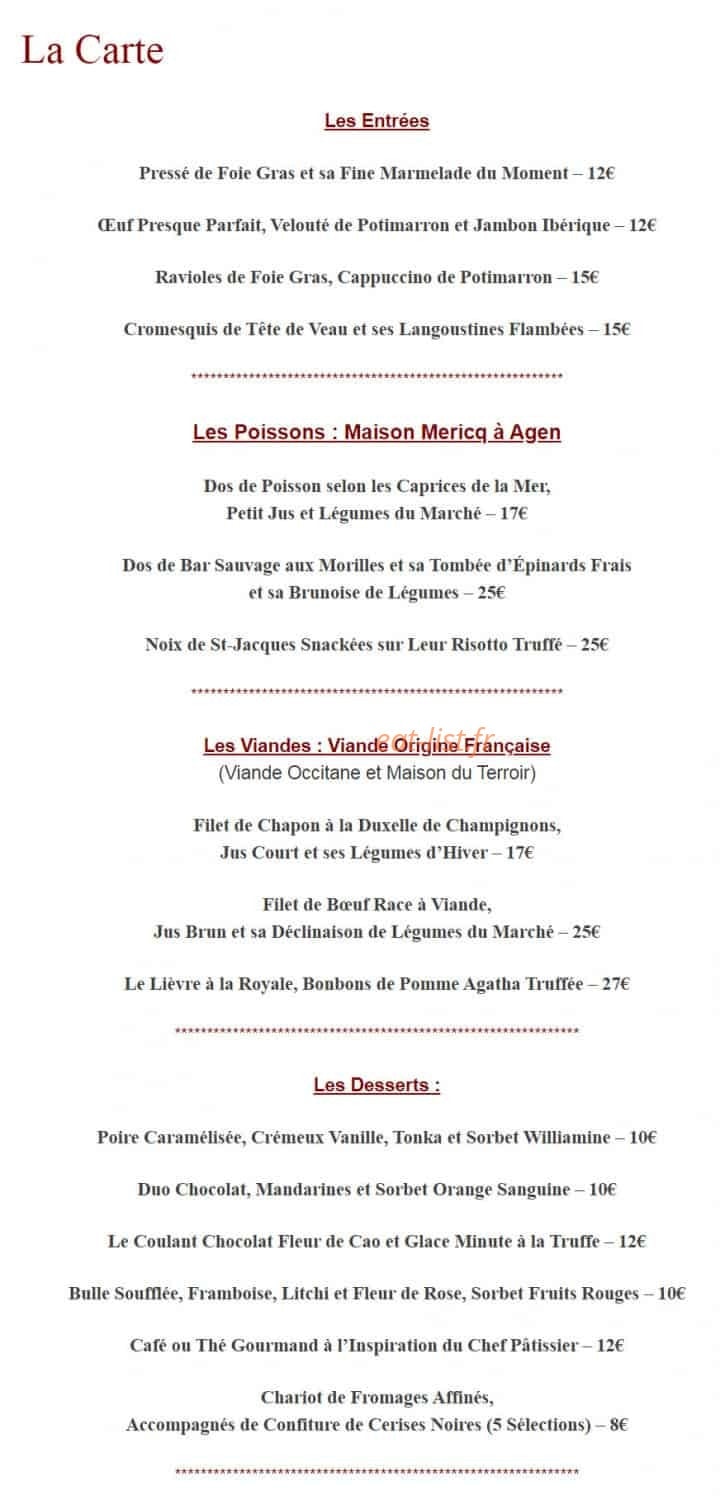 Le délice des Papilles — carte page 4