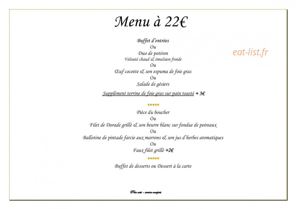 Les Gourmandises — carte page 2