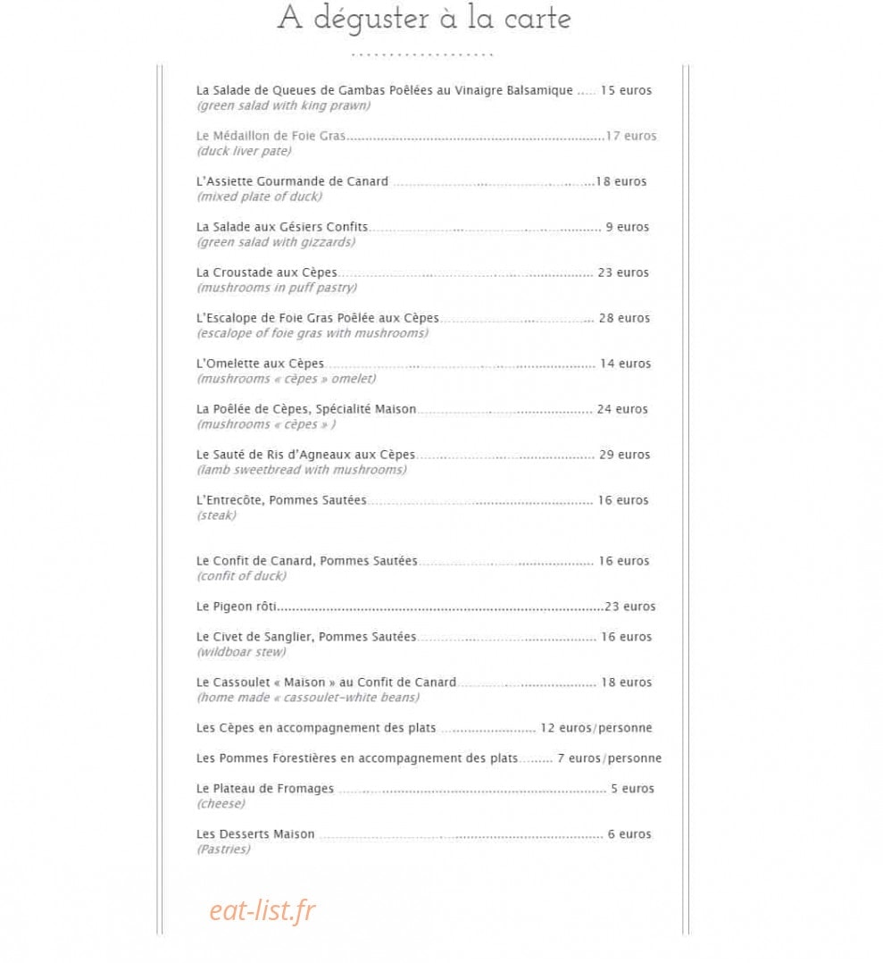 Chez Terrassier — carte page 2