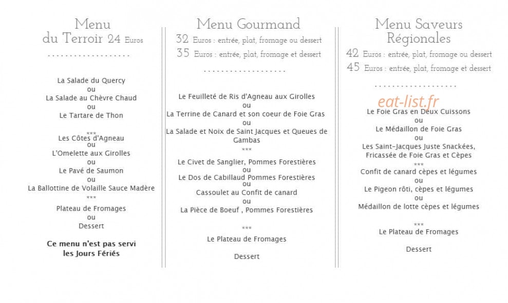 Chez Terrassier — carte page 1