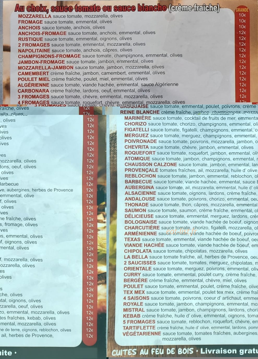 Allo Marco Pizza — carte page 2
