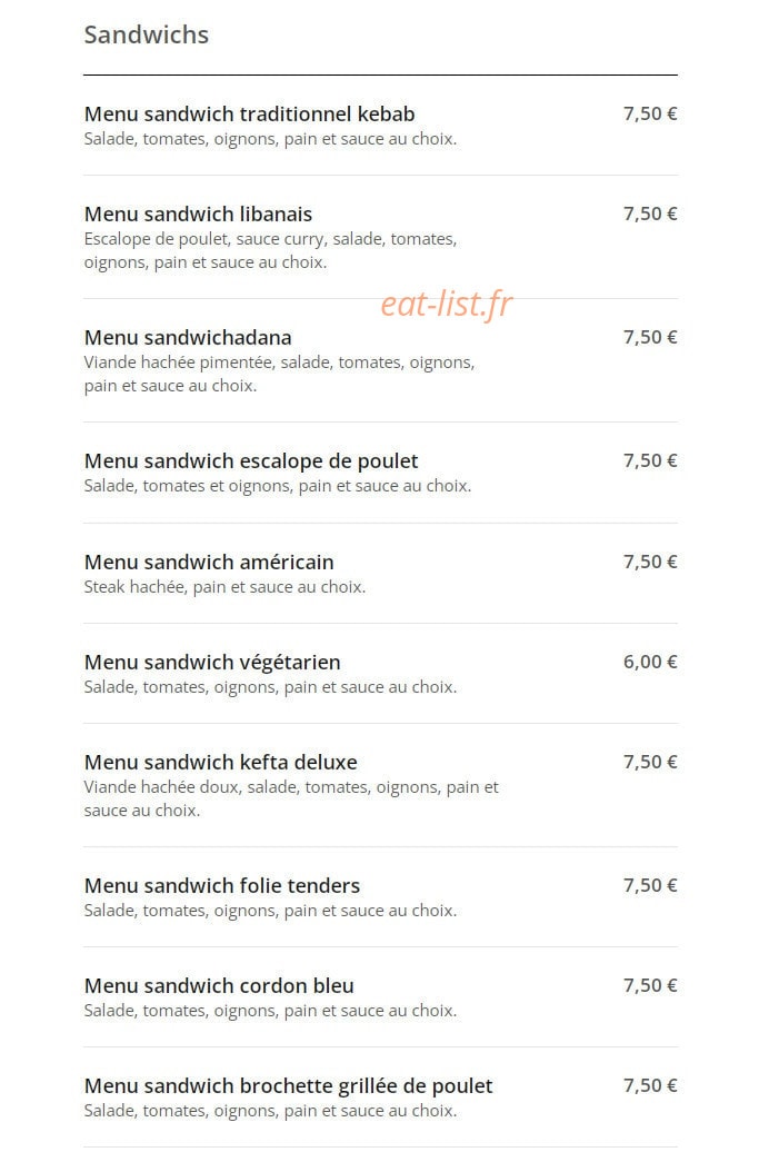 Antalya kebab — carte page 2