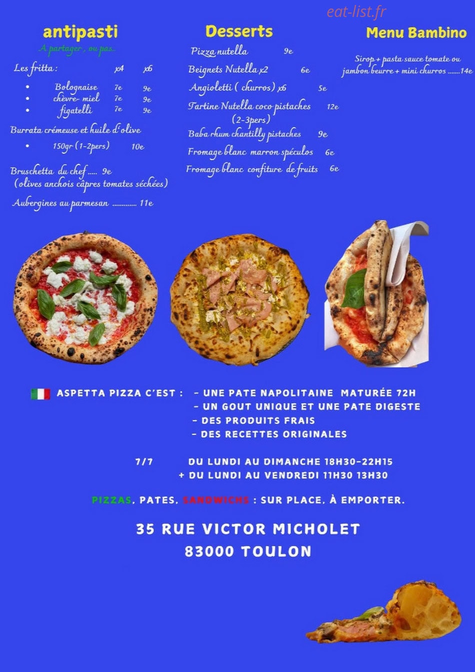 Aspetta Pizza — carte page 2