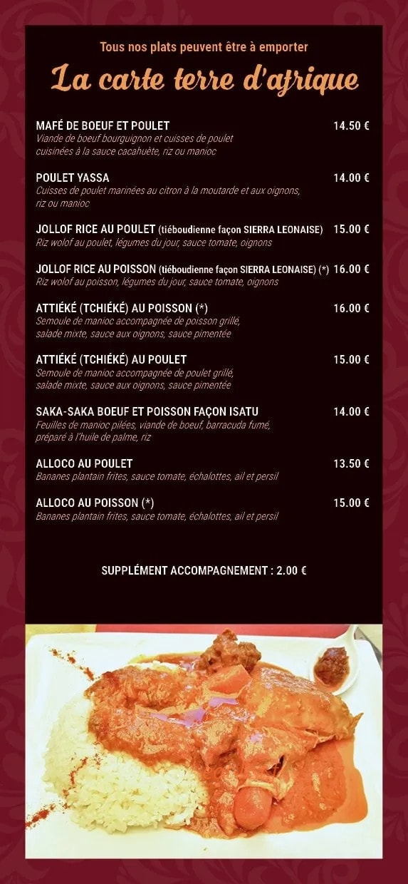 Au Taboulé Gourmand — carte page 2